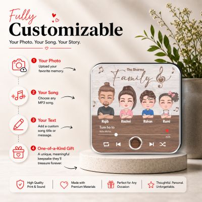 Personalized Family Cartoon Musical Fridge Magnet
